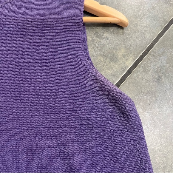 Eileen Fisher Womens 100% Wool Purple Sleeveless Pullover Sweater PM Lagenlook - Picture 3 of 8